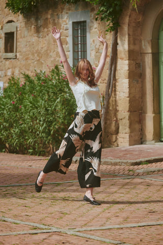 Stork Black Crepe Palazzo Pant