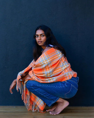 Tangerine Plain Pasmina Scarf