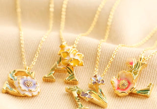 BS INITIAL FLORAL NECKLAC