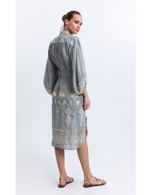 Papyrus L/s Stone/multi min Shirt Dress