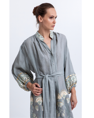 Papyrus L/s Stone/multi min Shirt Dress