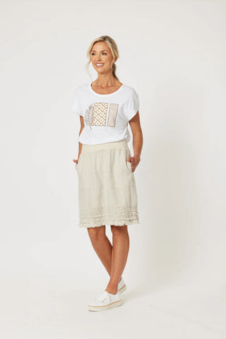 Mimi Ruffle Nat Hem Skirt