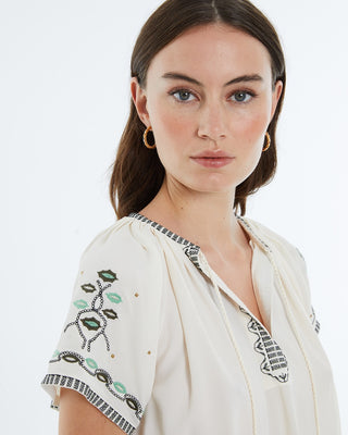 Bella Ecru Short Sleeve Shirt