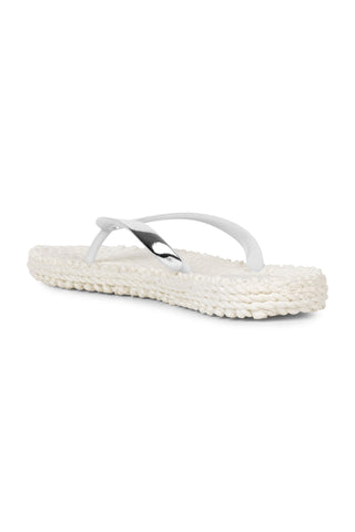 Metallic Flip Flop Cream