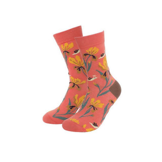 SR Socks Yellow & Melon Flowers