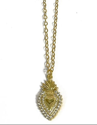 QM Gold With Diamante Heart