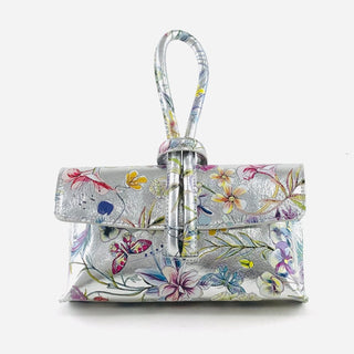 Michelle Silver Grn  Laminate Flora Bag