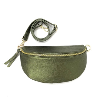 Dollaro Olive Laminate Almand Pouch