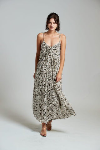 Sage Maxi Cheeta Beige Dress