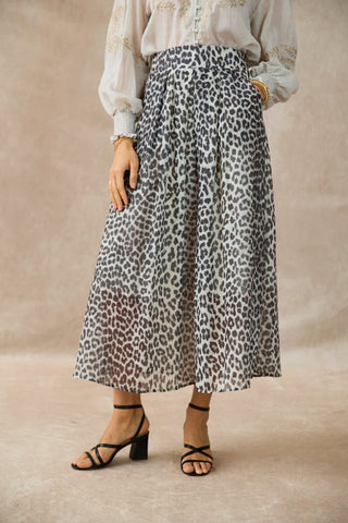 Charlotte Leopard Taupe Skirt
