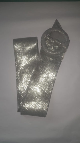 Seventy Glossy Grey Glitter Belt