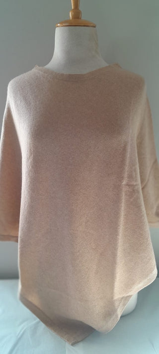 Julia Camel Knitted Poncho