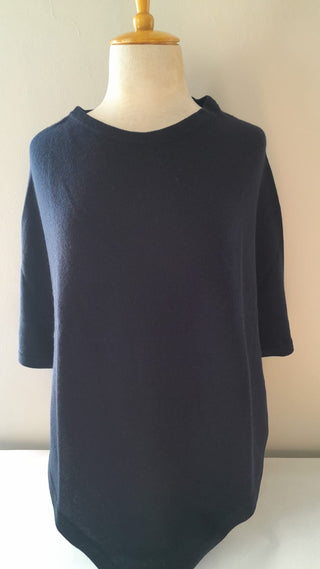 Julia Navy Knitted Poncho