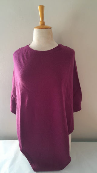 Julia Raspberry Knitted Poncho