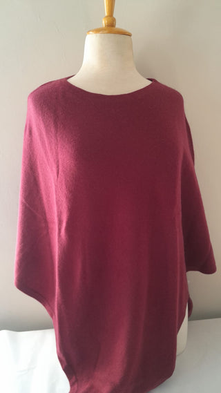 Julia Wine Knitted Poncho