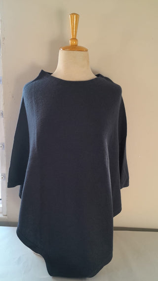 Julia Marine Ash Knitted Poncho