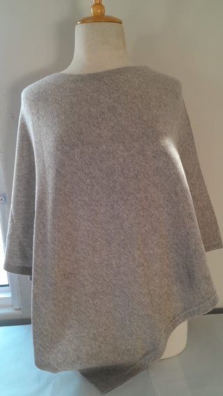 Julia Pale Taupe Knitted Poncho