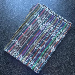 T570 Multi Stripe w White All over Embroidery Toosha