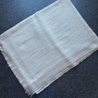 T560 Natural Check w Fringe Edges Toosha