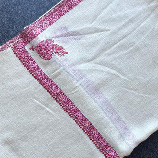 T578 Natural w Pink&Orange Embroidered Boarder Toosha
