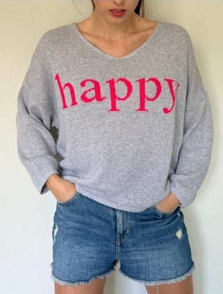NW Happy Knits Grey/Pink