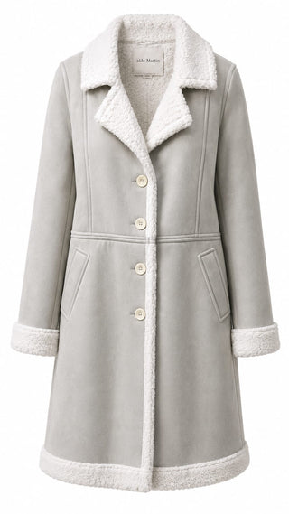Faux Leather Midi Length Jacket