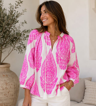 Megan Pink Paisley Shirt