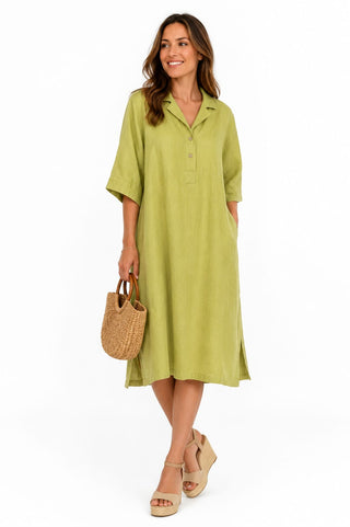 Belinda Relaxed Kiwi Shirt Dress