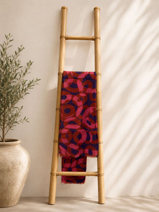 Anna Silk Wool Stoles rust&pink