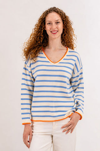 St. Tropez Stripe Sweater Blue