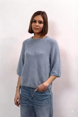 Anita 3/4 Length Slve Sweater Dove Blu