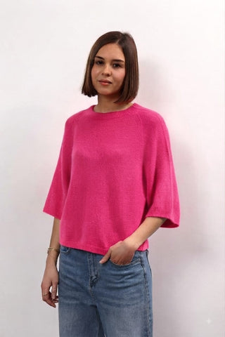 Anita 3/4 Length Slve Sweater Fuschia