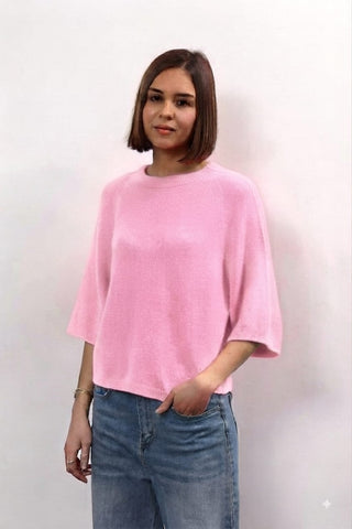 Anita 3/4 Length Slve Sweater Soft Pink