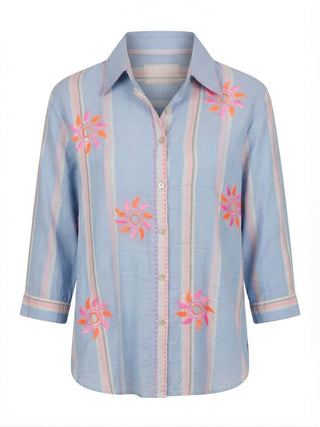Bella Embroidered Shirt Blue