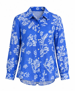 Azure Garden Print Shirt White