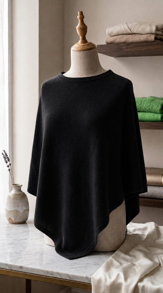 Julia Black Knitted Poncho