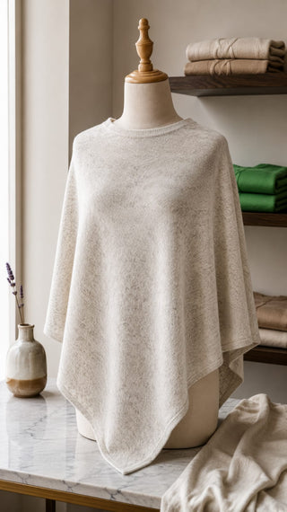 Julia Silver Grey Knitted Poncho
