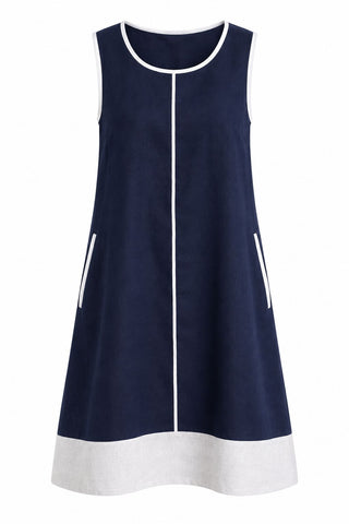 Amy Slv/less Dress  Navy