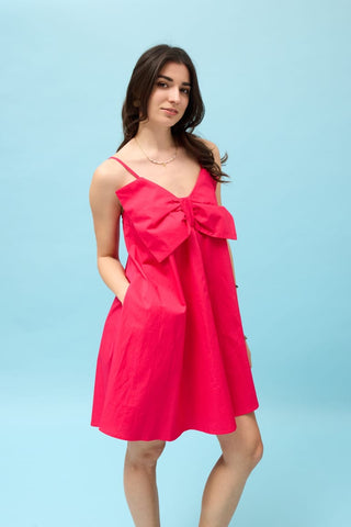 Nova Fuschia Mini Bow Dress