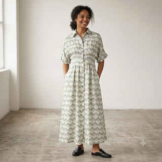 Tanya Tuck Shirt Dress  Fleurs 100% Linen
