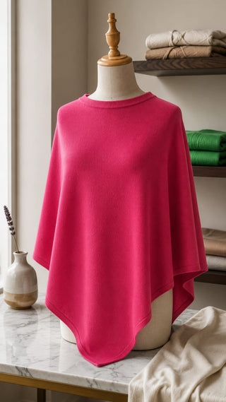 Julia Fuschia Knitted Poncho