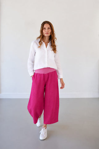 The Lotti Pants Pants Fuchsia 100% Linen