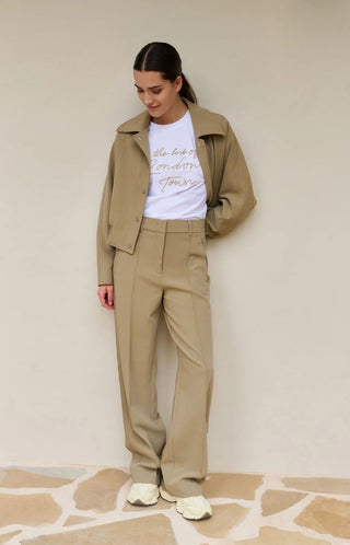 Woven Wide Leg, Khaki Green