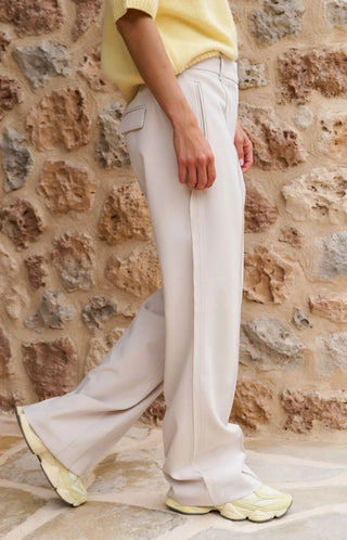 Woven Wide Leg, Kit Beige