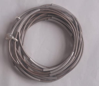 Gipsy bracelets grey Agate leather matt silver plated