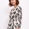 Rachel Wrap Midi Dress White/Black
