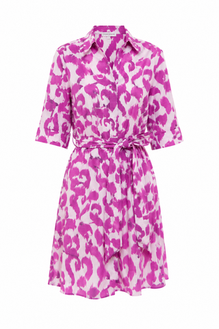 Paige Mini Shirt Dress Fuschia