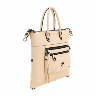 Lavinia+Md Bull Blk Leather Nude