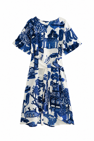 Giant Willow Obi Blue Dress