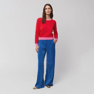 Aroa Blue Long Velvet Pant